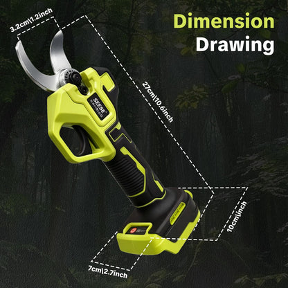 Brushless Cordless Electric Pruner Shears, 1.25‑Inch Cutting Power Garden Shears, Dual 21V Rechargeable Batteries for Tree & Flower Pruning